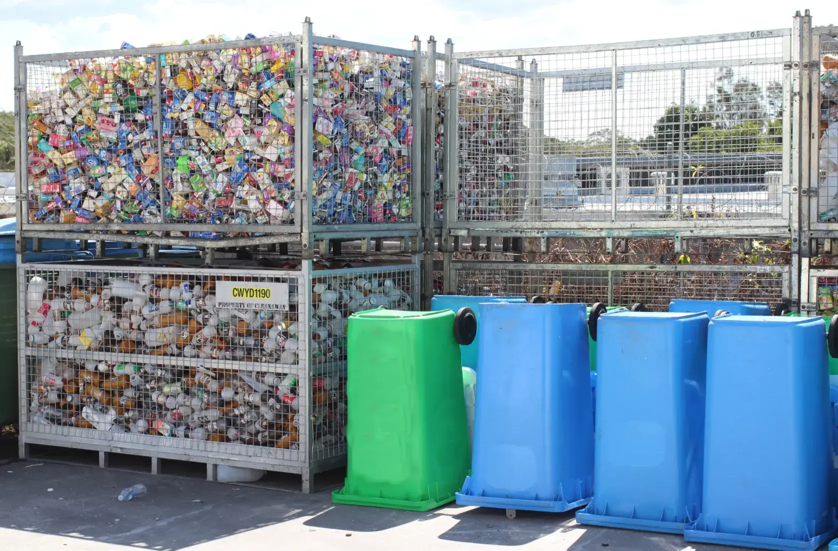 recycling bins
